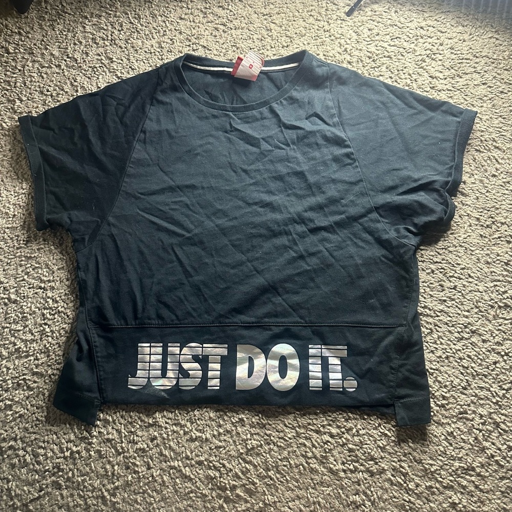Nike Black T-Shirt with Silver Logo